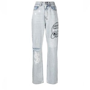 KSUBI Playback Muse Tour distressed straight-leg jeans